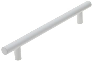Fusión Comercial Levante Tirador ASA en T Pequeña para Puerta, Tirador para Puerta Corredera de Cocina, Armario o Pasillo, Estilo y Funcionalidad en un Diseño Elegante (6, Blanco Brillo)