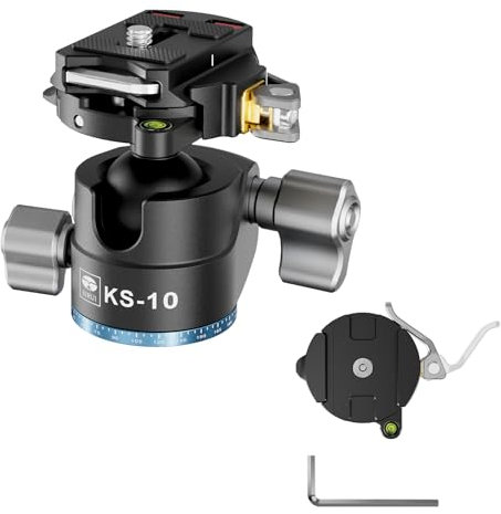 SIRUI KS-10 Low Profile Ball Head for Tripod, 29mm 360° Panoramic Aluminium Alloy Head for DSLR Camera, Camcorder, Ball Head for Tripod, Monopod, Camera Slider, Max Load 15KG