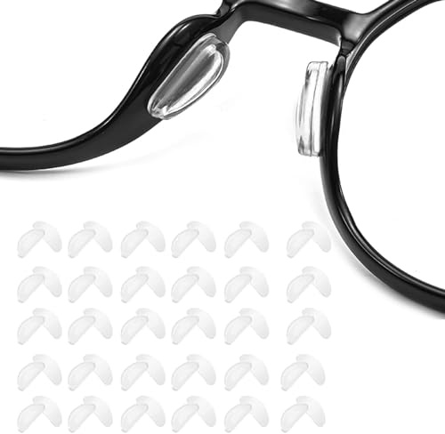 FDJZXW Nasenpads Brille Selbstklebend 30 Paar Nasenpads Brille Silikon Brille Nasenpads Antirutsch Druck Auf Den Nasenrücken zu Verringern Tragen für Die Meisten Brillen Geeignet Weiß
