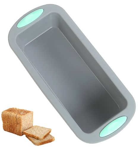 CBRAEXY Silikon Brotbackform, Rechteckig, Hellgrau, Kastenform Kuchen, 27,8x12,1x6,3cm, Klassisch, Backform, Brot