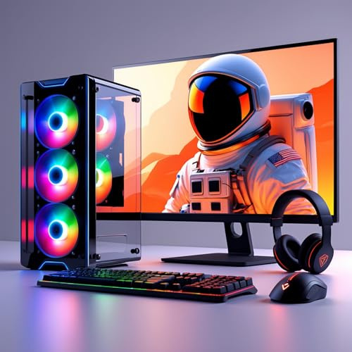 ASC Intel Core i7 Gaming Bundle • GT730 2GB Graphics Card • 16GB RAM • 256GB SSD+1TB HDD • 500W 80+ PSU • White 6 Fan RGB Gaming Case • WIFI • Windows 11 • 22 Monitor Bundle