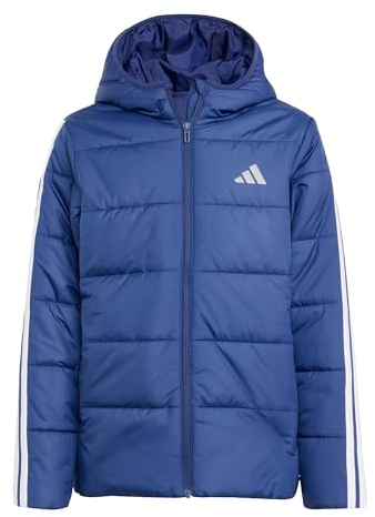 adidas Unisex niños Essentials 3 Stripes Padded Coat, dark blue/white, 13-14 Years