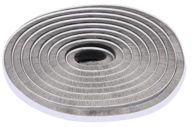 Stop Draught, 10m(L) x 9mm(B) x 9mm(T) Self Adhesive Door Brush Seal Weather Strip Draught Excluder Dustproof Insulating Door Seal for Window and Wardrobe, Grey