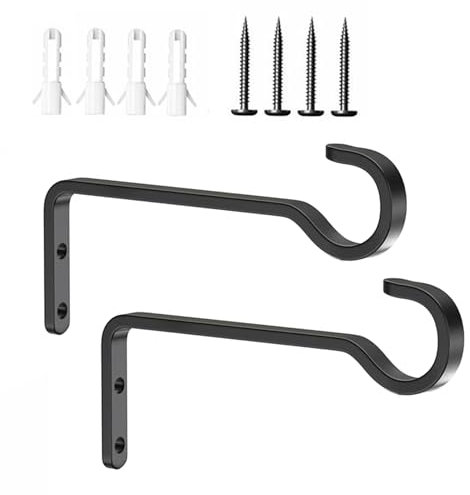 Plant Hanger Bracket | 6 Inch Plant Hooks for Wall - 2X Heavy Duty Hooks for Baskets Lanterns Wind Chimes, Each Up to 20 Lbs Weight Capacity