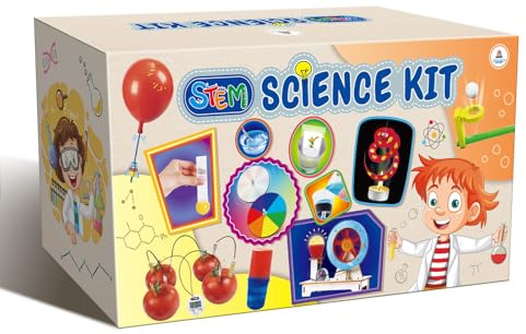 UNGLINGA STEM Science Kit for Kids - Children Physics Kit Gifts for Girls and Boys with 30 Fun Experiments - Fruit Electric Circuits, Brain Trick and More