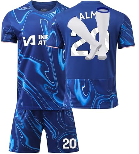 Generisch Fußball Trikot Kinder 24/25/26 Football Trikot Set Neues Hause/Auswärts Fußballtrikot, UK Trikot Anzug Herren/Junge Football Tshirts, Shorts und Socken Anzug Fußball Kit for Kids