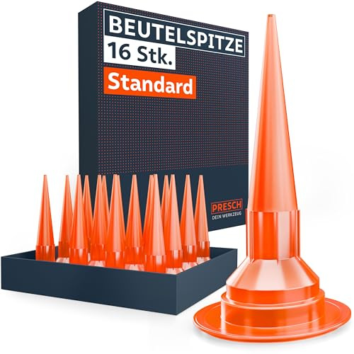 Presch Beutelspitze für Kartuschenpresse 16 Stk. - Für alle Kartuschenpressen mit Beutel 600ml - Standard Beutelspitzen mit geschlossener Spitze - Für geringen Materialdurchfluss