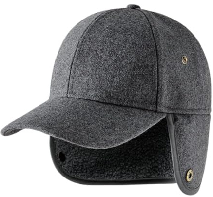 YAMEE Baseball Cap Herren Winter mit Faltbare Plüsch-Ohrenschützer,Schirmmützen für Herren Winddichte Warme,Basecap Männer Weich,Große Kopfumfänge,Wintermütze für ältere Männer Casual