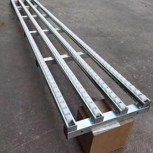 Adjustable Height Stainless Steel Conveyor Roller Stand - 600/500/400mm Unpowered Transport Pulley Belt with Gravity Feed Frame (W 20in/50cm, 6ft/1.8m)