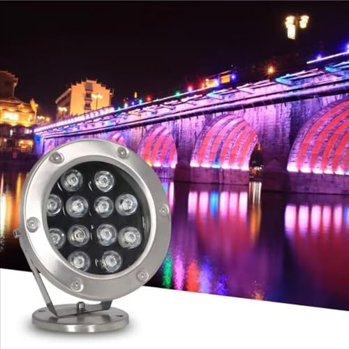 GUODDM Projecteur LED sous-Marin pour Bassin, Projecteur D'extérieur Rotatif, Projecteur De Jardin Étanche IP68 24 V(Red,9W)
