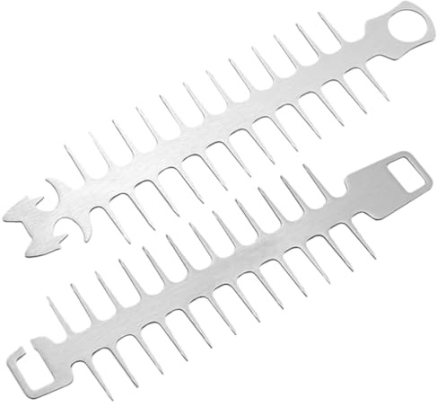BESTonZON 2 pièces Brochettes Barbecue Acier Inoxydable Baguettes de Camping Multifonctions pour Fondue Grillades Snacks Outils Portables et Pratiques pour Barbecue Extérieur