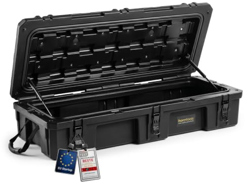 horntools Offroad Dachbox Auto - 98 L, Wasserdicht - Overlanding & Camping | Dachkoffer für Auto, Offroad, Abenteuer - 3,6 mm Polyethylen - Outdoor-Box mit Gasdruckfeder & Tragegriffen - UV-beständig