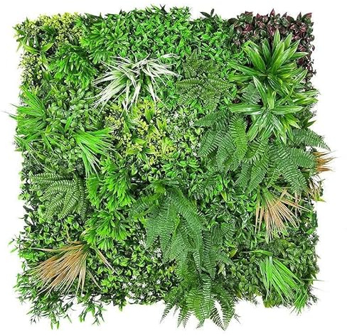 naturing monde - Jardín Vertical Artificial | Selvático | Panel Vegetal Artificial 100 x 100 cm, HDPE, Garantía UV | Ideal para Paredes, Recepciones y Terrazas