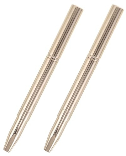HAMPPLIES 2 St Metallisk Återdragsbar Dubbelsidig Läppborste med Skyddande Lock Hygienisk och Portabel Makeuppensel för Läppstift och Läppglans för Resor och Handväska