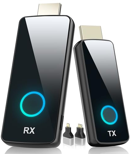 PWAYTEK Transmisor y Receptor HDMI inalámbrico con decodificación 4K, Salida 1080P, Alcance de 164 pies, Doble Banda 2.4G/5G; para PC, portátiles, TV y proyectores; Plug & Play (Negro 4K)