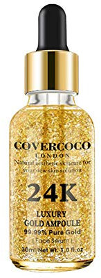 Allbesta Sérum 24k Gold Elixir Hydratant Raffermissant Anti Ageing Anti-Rides Infused Essence Oil Drops pour Le Maquillage du Visage Soin de la Peau