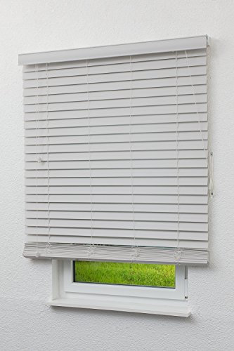 LYSEL Qualitätsjalousie Holzoptik 50mm in Reinweiß in den Maßen (B x H) 90cm * 240cm