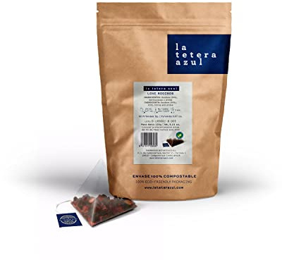 LA TETERA AZUL Infusión De Rooibos Premium Con Menta Y Chocolate. Infusión Relajante. Love Rooibos. Bolsa De 60 Pirámides.