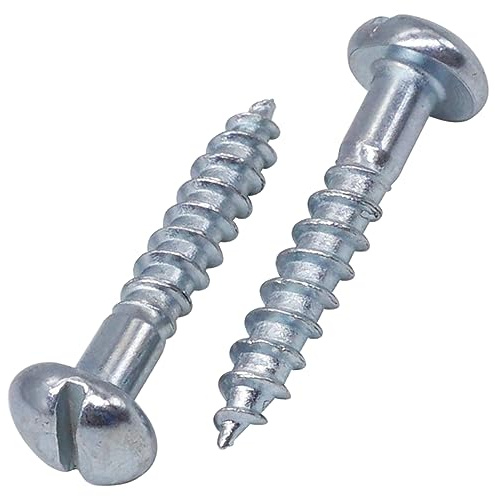 SKIR'CO (30 Stück) verzinkte Stahl-Holzschrauben 3,5 x 20 mm, Schlitz-Rundkopf-Holzschrauben, DIN 96 Schrauben