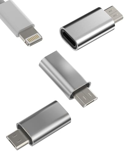 Adaptador Lightning a Micro USB (3 Pack) Compatible con Samsung Galaxy S7 Active Edge S6 Note5 Note4 Note3 Lightning hembra Cable Micro USB macho Jack Convertidor Cables Enchufe Accesorios Toma