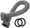 Veemoon Tubo de drenaje flexible de PVC con doble rosca para lavabo y lavadora, incluye anillos de sellado