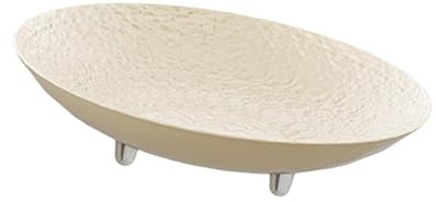 Fruit Plate Fruit Bowl Appetizer Platter Snack Plates, PTE Salad Bowl, Serving Bowls, Tray Decorative Round for Cupcake Vegetables Dessert for Kitchen Counter, Entryway Table, Cream Large