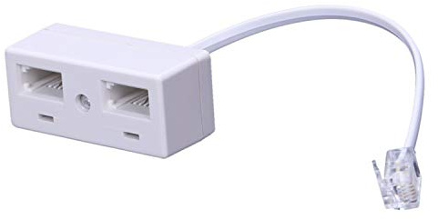 Quystetes RJ11 Plug to Dual UK BT Telephone Socket Convertor