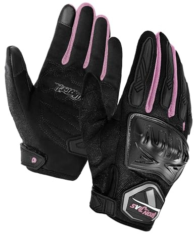 BORLENI Guanti da Moto per Guanti da Touch Screen per Uomo Donna, Traspiranti, da Corsa Fuoristrada, Guanti da Moto, Protezioni per Le Dita, Guanti da Guida