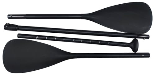 Lurante Kombipaddel Stechpaddel und Doppelpaddel Aluminium Schwarz, verstellbar von 1,56m bis 2,26m, 3 Modi für Kajak und SUP, Wassersport und Süßwasserangeln