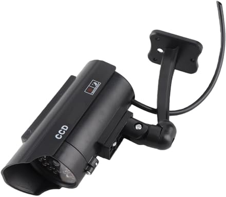 Caméra Factice de Surveillance Extérieur, Fausse Caméra Solaire sans Fil avec LED Clignotante, Dummy Caméra Factice Étanche pour la Maison Jardin Parking