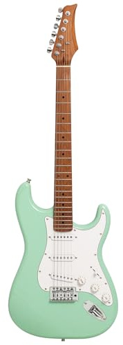 Full Size Electric Guitar – Roasted Maple Neck, Versatile SSS Pickups, Mint Green – Suitable for All Playing Styles