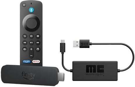 Amazon Fire TV Stick 4K Select (neueste Generation) + Mission USB Stromkabel - Ladekabel - Power Kabel für Amazon Fire TV