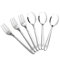 Bblie 12 pièces Fourchettes Gâteau et Cuillère à thé, Fourchettes et Cuillères en Acier Inoxydable