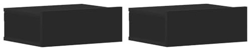 vidaXL Hängende Nachttische 2 STK. Schwarz 40x30x15 cm Holzwerkstoff