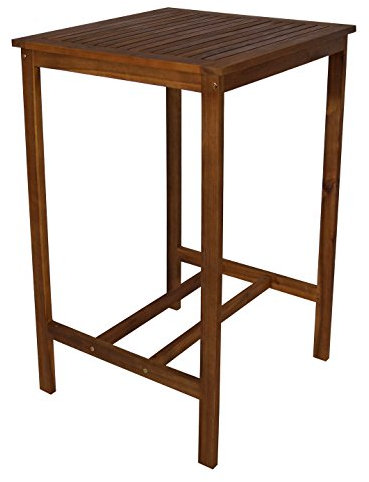 TPFGarden® Bartisch Stehtisch Indira 70x70cm Akazienholz Geölt Nachhaltige Forstwirschaft