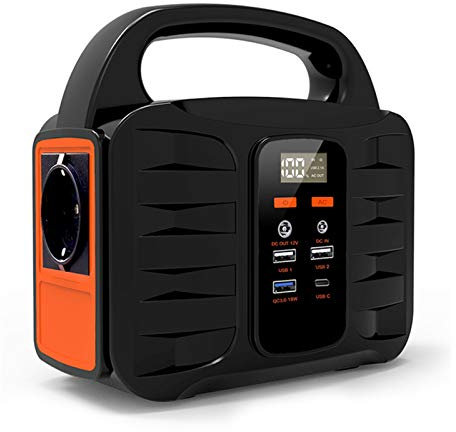 HJGHY Stazione di Potere Portatile, Backup Battery 155Wh, 150W Onda Sinusoidale Pura Presa CA Solare Generatore di Corrente per Campeggio Esterno di Pesca di Viaggio Provvisorio CPAP,110V