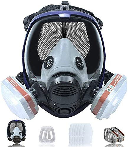 Facemoon 16 in 1 Full Face Respirator,Respirator Mask With Filters Dust,Gas Masks,Protective Respirators For Chemical, Manufacturing, Petroleum, Mining, Paint, Dust,Construction Industries