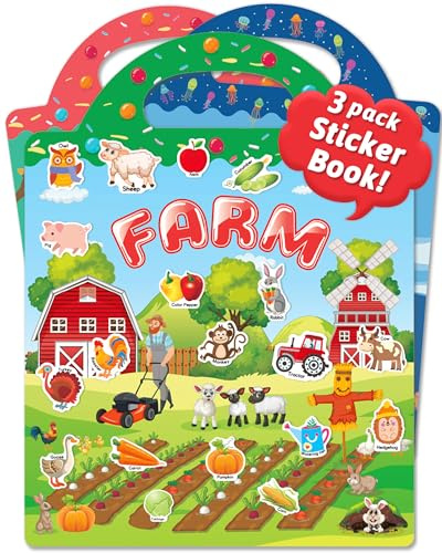 Benresive Reusable Sticker Book for Toddlers, Stickers for Kids, Travel Toy