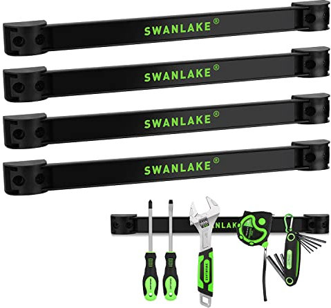 SWANLAKE 12 Magnetic Tool Holder Strip,Tool Magnet Bar for Garage Organization