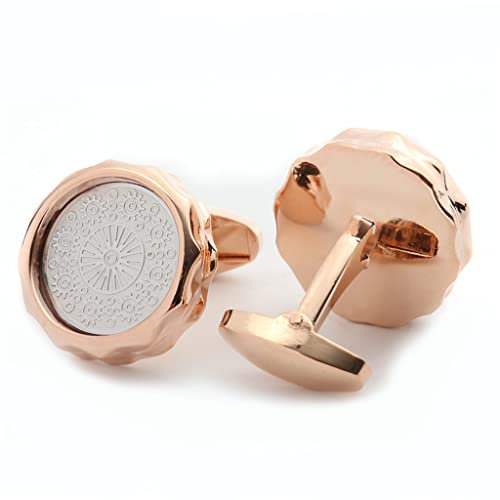 Manschettenknöpfe mit europäischem und amerikanischem französischem Muster, Roségold, Herrenhemd, Emaille-Manschettenknöpfe, Manschettennägel (Color : A, Size : One Size)