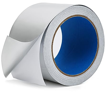 Aluminum Foil Duct Tape Heavy Duty 3.9 Mil, 3 Inch X 22 YD, Insulation Heat Resistant High Temperature Sealing and Patching for HVAC, Dryer Vent Hose, Air Vents, Exhaust Pipe, Metal Repair