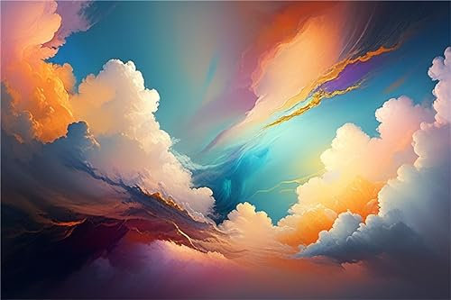 5D Diamond Painting 90x120cm DIY Mosaik Bastelset Kinder Malen Nach Zahlen Diamont Painting Basteln Erwachsene Bastelset, Abstrakter Himmel Diamant Painting Bilder für Home Büro Room Décor W-543