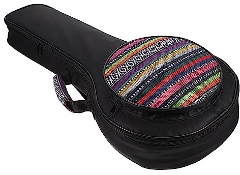 SAFIGLE Portable Mandolin Bag Thickened Nylon Sponge Gig Bag with Backpack and Hand Carry Handles Black Comfortable Breathable Mandolin Pouch Random Color
