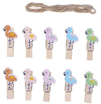 Garneck Fotoclips 10 Stk Cartoon-Fotoclips Fotostifte hölzern Fotoordner kleiner Holzclip Bambus Fotoklammern Aus Holz