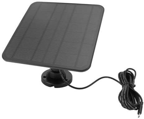 Solarpanel für Überwachungskamera, 6 V, 5 W, USB-Typ-C-Solarpanel-Ladegerät mit 360° Drehbarer Halterung und 9,8 Fuß Langem Kabel, IP65 wasserdichte Non-Stop-Solarstromversorgung