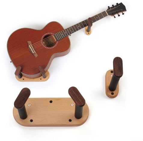 Gitarren-Wandhalterung, Wandhalterung, Displayhalterung, Gitarren-Aufhänger, Haken, massive Buche, Gitarrenhalter für Bass, Ukulele, Violine, Bass, Banjo