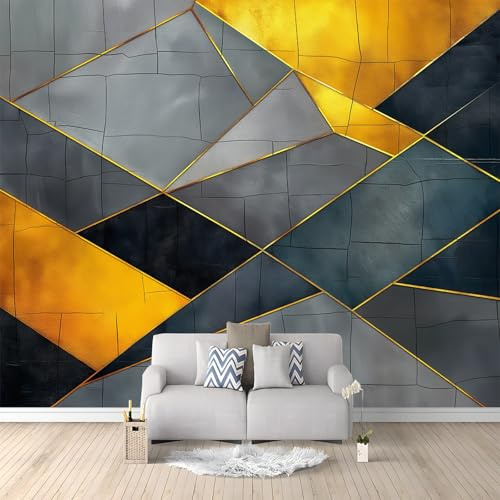 Papel tapiz 3D Formas geométricas texturas metálicas 350x256 cm mural No tejido Mural Papel pintado panorámico Decoración Habitación De Fondo De Tv