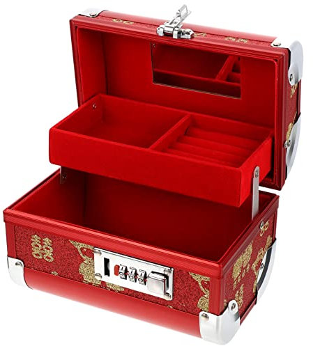 VALICLUD Schmuckaufbewahrungsbox Mit Schloss Schmuck-organizer Für Ringe Ohrringe Halsketten Und Armbänder Retro-schmuckschatulle Zur Aufbewahrung Zu Hause
