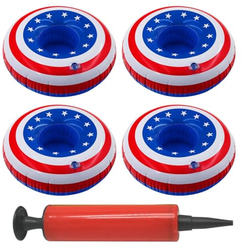 DRESSOOS Pack schwimmender Getränkeuntersetzer schwimmende Untersetzer Tassenhalter Tassenständer Wasser Bierdeckel aufblasbarer getränkehalter Beach Cup Holder Badespielzeug Blue