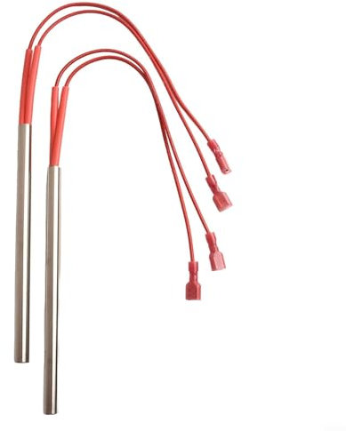 Encendedor de estufa de pellets, 2 varillas de calefacción de acero inoxidable de 230 V 300 W, resistencia al calor para estufas de pellets Nemaxx P6, P9 y P12